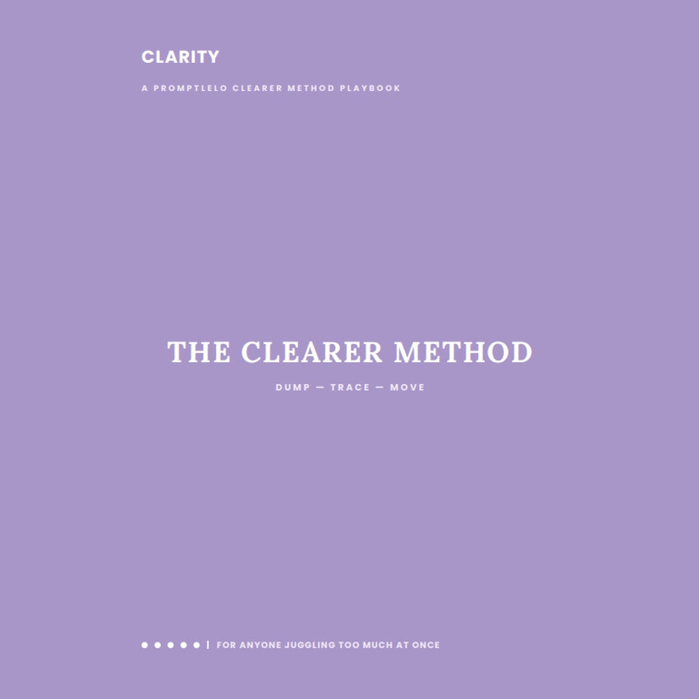 Clarity — Clearer Method Playbook | Promptlelo