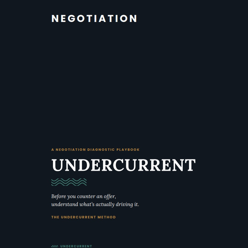 Undercurrent: The AI Negotiation Diagnostic Playbook