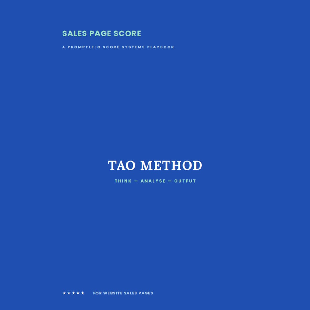 TAO Method Sales Page Scorecard