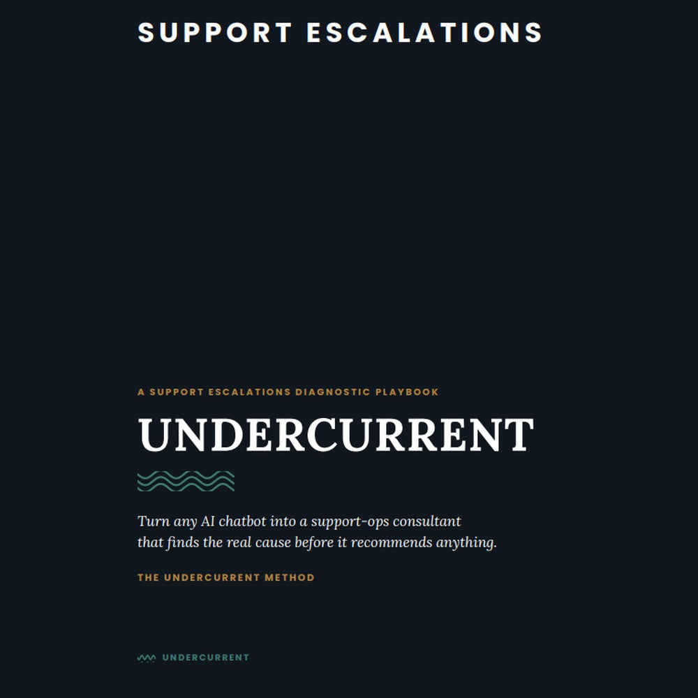 Undercurrent: The Support Escalations Diagnostic Playbook