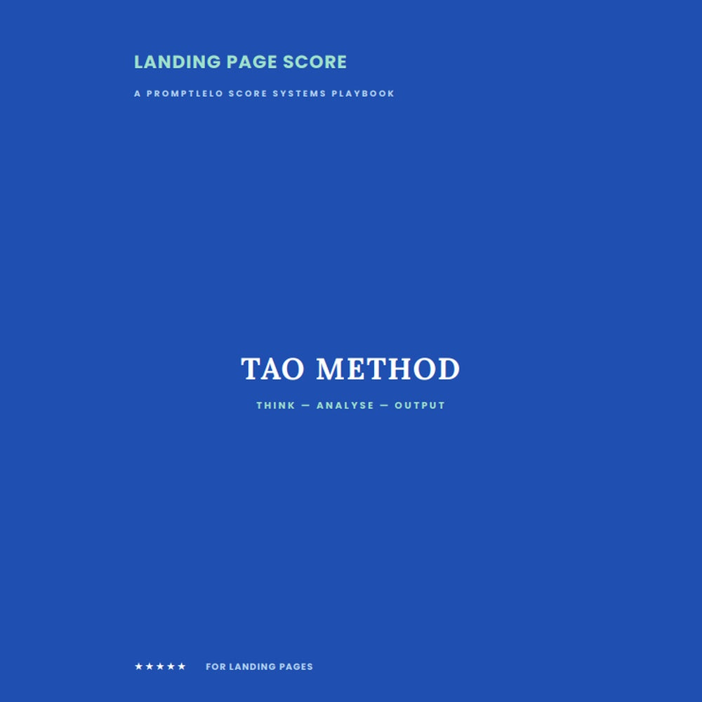 TAO Method: Landing Page Score